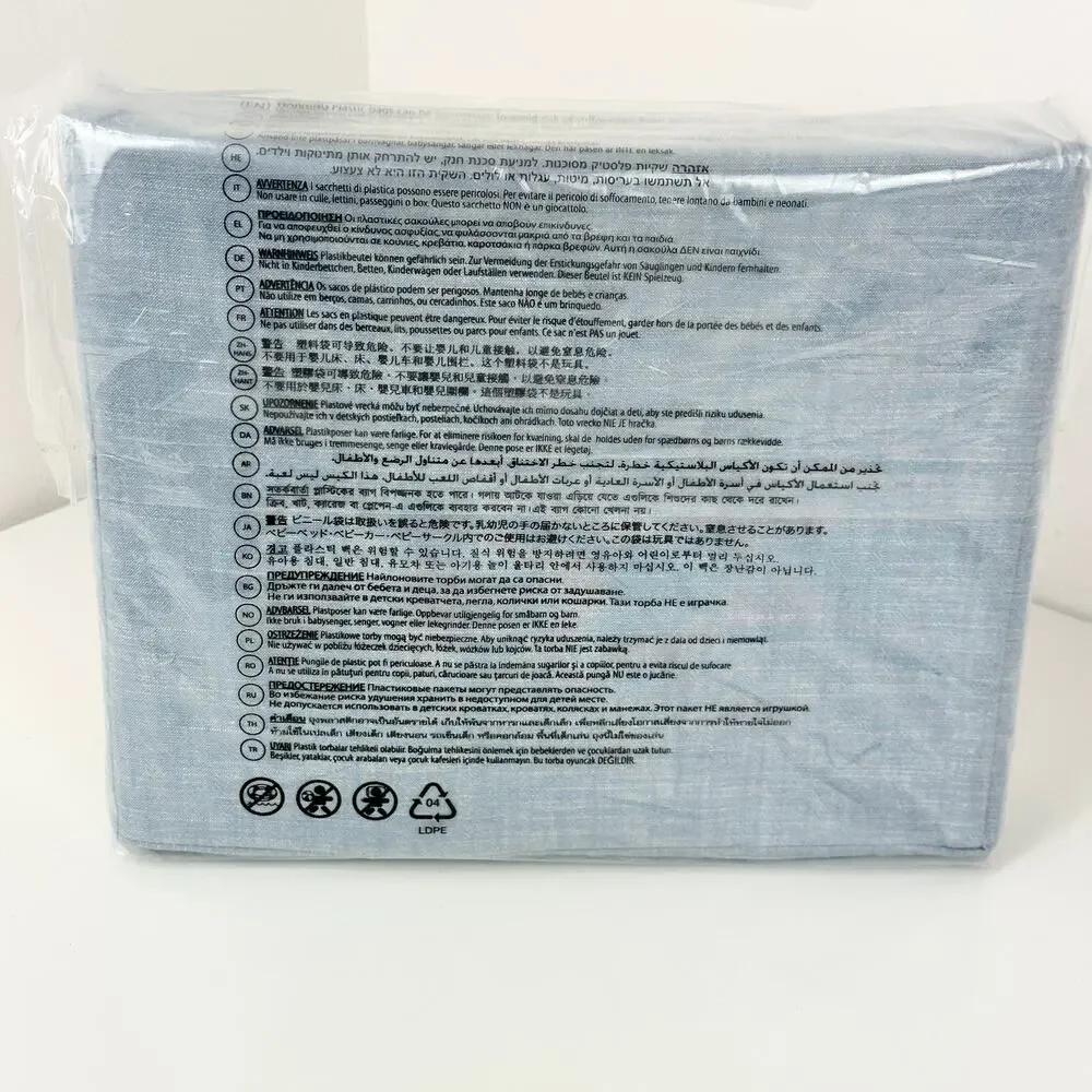 Ralph Lauren Queen Flat Sheet Workshirt Chambray Cotton Blue $215 NEW NWT
